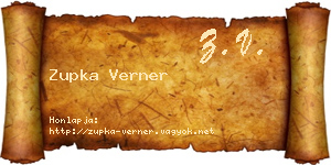 Zupka Verner névjegykártya